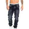 Darringls Y2K Jeans da uomo Hip Hop Jeans pantaloni sportivi per adolescenti e ragazzi larghi pantaloni vintage comodi jeans per la festa del papà, grigio., L