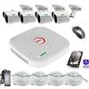 Cantonk Kit Video Sorveglianza PoE, 4Telecamere Full HD da esterno, Registratore NVR 2TB
