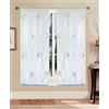 Tata Home Coppia Tende per Interni a Vetro Finestra Semitrasparenti Bianche Tende Cucina Bagno Camera Fantasia Shabby Chic 60x150 cm con Cuori Beige