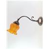 fd-bolletta arredamento e illuminazione applique da parete interni,lampada ottone,applique vintage,lluminazione per interni,paralume vetro giallo am41 Misure:Sporgenza 35cm,Ø vetro 11cm,Ø base 9,5cm
