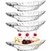 Binsakao Ciotole in vetro per banana, per gelato, gelato, sundae, dessert, trasparenti, set da 4, 180 ml