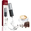 BASANIE Montalatte per caffè, latte, frusta, frusta, frappè, cioccolata calda, a batteria, in acciaio inox, palmare