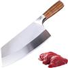 Theexecva Coltello da cucina, 20 cm Meat Cleaver Ultra Sharp, Acciaio inossidabile ad alto tenore di carbonio con manico in legno, Coltello cuoco cinese professionale per cucina e ristorante