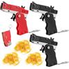 YSDYY Confezione da 3 pistole in gomma con 180 elastici, pistola giocattolo pieghevole, pistola giocattolo in gomma, ciondolo portachiavi in metallo, adatta per bambini e adulti, attività di tiro (rosso,