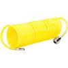 ECD Germany Tubo ad aria compressa da 7,5 m, tubo a pressione, tubo ad aria, tubo a spirale ad aria compressa, tubo pneumatico per compressore d'aria in PE flessibile, giallo