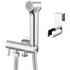 Faustina Bidet Doccetta Set per l'igiene personale per WC Bagno, Rubinetto con Pistola a Spruzzo Regolabile per Bidet Doccia, Montaggio a Parete in Ottone cromato lucido