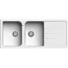 Generic Lavello cucina Romeo bianco 2 vasche con gocciolatoio 116 x 50 cm Made in Italy