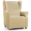 ECOMMERC3 | Copripoltrona trapuntata ultra aderente con Orecchie - Copripoltrona elasticizzata con schienale alto, colorata Beige - 100% prodotto in Spagna