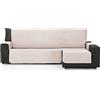 ECOMMERC3 | Copridivano Chaise Long 240 cm convalidato per Chaise Long Braccio destro e sinistro - Copridivano con chaise longue, regolabile, colore lino