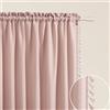 ROOM99 Lara - Tenda con nastro arricciato, 140 x 280 cm, larghezza x altezza, semitrasparente, decorazione moderna, per soggiorno, camera da letto, rosa cipria, 1 pezzo