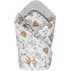 Medi Partners Cuscino cono bambino Minky 100% Cotone 75x75cm Coperta del bambino Doppia faccia Morbido Tutto l'anno Corna per neonati Multifunzionale (Cervo con grigio Minky)