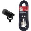 RØDE PodMic USB Microfono Dinamico Broadcast Versatile con Connettività XLR e USB per Podcasting & Stagg Cavo da microfono a mixer SMC6 da 6 metri XLR (m) -XLR (f), nero