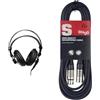 AKG K240 MKII Semi Open Cuffie Supra - Aurali, Nero & Stagg Cavo da microfono a mixer SMC6 da 6 metri XLR (m) -XLR (f), nero