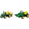 Peg Perego John Deere Ground Force incl. rimorchio 12 V IGOR0047, Verde e Giallo & John Deere Ground Loader - Raschietto Elettrico a Batteria Ricaricabile con Secchio, 3 Anni, Verde, Giallo