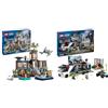 LEGO City Prigione sull'Isola della Polizia, Giocattolo ricco di Funzioni con Elicottero, Barca & City Camion Laboratorio Mobile della Polizia, Giocattolo per Bambini e Bambine da 7 Anni in su