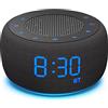 DOUMOSH Radiosveglia con Bluetooth, sveglia digitale con display 0-100% dimmer, luce notturna colorata, sveglia altoparlante Bluetooth per camera da letto