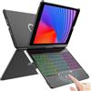 KARFUN Custodia Tastiera per iPad 9a/8a/7a Generazione 10.2'' 2021, 360° Flip Cover Rigida Sottile e Rigida, Bluetooth Wireless con 7 Retroilluminazione Auto Sleep Wake, Tastiera (Italiano)