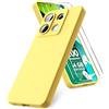 Vansdon Cover Compatibile con Xiaomi Redmi Note 13 Pro 5G / Poco X6 5G, 2 Pellicola Protettiva in Vetro Temperato, Gomma Gel di Silicone Liquida Antiurto Custodia - Giallo