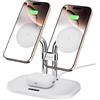 SwanScout Caricatore Wireless Doppio per iPhone 17/17e/Air, Stazione di Ricarica per iPhone 16/15/14/13/12 Serie, Ricarica Wireless per Air Pods Pro 3/Pro 2 (Bianca)