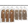 TAILI Hanging Sacchetti per Sottovuoto Vestiti, Vacuum Storage Bags (3 Lunghi, 3 Corti), Sacchi Sottovuoto da Appendere Trasparenti, Confezione da 6, Organizzatori e Contenitori per Armadio.