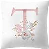 Inception Pro Infinite Federa per cuscino 45x45 cm lettera T iniziale alfabeto nome rose fiori colore bianco decorativa divano letto camera casa arredo regalo elegante romantico personalizzato