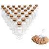 LATRAT 30 mini bottiglie di vetro con tappo di sughero, piccole fiale ermetiche con ciondolo, etichette imbuto, corda di canapa per regali di nozze, feste, spezie e marmellate, 22 x 70 mm