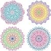 GORGECRAFT 4 Stili 16cm Fiore della Vita Vetrofania Meditazione Statica Finestra Si Aggrappa Mandala Colorato Pellicola per Vetri Non Adesiva Cerchio Adesivi per Porte Scorrevoli in Vetro per Camera