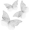 Young Wolf 150 x 3 dimensioni decorazione da parete 3D farfalla adesivi rimovibili per baby party matrimonio decorazione (argento)