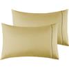 Poligino Federe Cuscini Letto Matrimoniale 50x65 cm,Coppia Federe in Microfibra Chiusura a Busta - Khaki