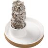 BEYLAB Porta incenso salvia Salvia bianca per porta bastoncini di incenso in ceramica, porta Palo Santo, ciotola incenso, candele, sbavature, decorazione minimalista per bruciatore (bianco maculato)