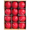 H HANSEL HOME Set di 12 Candele galleggianti Rosso Non Profumate 4.6x3cm, Candele Decorative Durata 4 ore