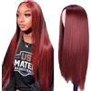 Creuost Parrucca Capelli umani delle donne Capelli lisci 4x1 Lace Front Human Hair Wigs #33 Brown Colored Glueless Brazilian Virgin Hair Straight Human Hair 22 Pollice