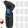 Xinlie Alcol Test Etilometro Portatile Test Dell'alcool Portatile Digitale Professionale Rilevatore di Alcool Portatile Senza Contatto Etilometro Display LCD Incluso 12 Ugelli,Nero