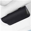 JNNJ Custodia Occhiali da Sole Auto, Universale Porta Occhiali da Sole da Auto per Parasole, Porta Occhiali Sole Multifunzionale in Pelle per Auto, Accessori per Maggior Parte dei Modelli(Nero)