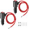 Thlevel 2pz Spinotto Presa Accendisigari Maschio Spina con LED Interruttore 55CM 14AWG Cavo di Prolunga con 15A Fuse per 12V 24V Caravan Frigo