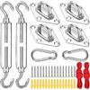 Cotepi M6 Set di Accessori per Tende da Sole, Kit di Fissaggio per Tende, Kit per Tenda a Vela in Acciaio Inox 304, Kit di Fissaggio e Installazione per Tenda a Vela Rettangolare e Triangolare