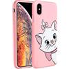 ZhuoFan Cover per iPhone X, Custodia Cover Silicone Rosa con Disegni Ultra Slim TPU Morbido Antiurto 3d Cartoon Bumper Case Protettiva per iPhone X, Gatto