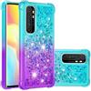 LLSHN Cover per Xiaomi Mi Note 10 Lite, Pendenza Glitter Bling Liquido Custodia TPU Silicone Morbido Brillantini Quicksand Antiurto Protettivo Case Cover per Xiaomi Mi Note 10 Lite (Blu-viola)