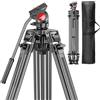 CAMBOFOTO 188 cm Videostativ mit 360 ° Flüssigkopf, Professionelles Aluminium Schwerlast Filmstativ für Canon Kamera Camcorder