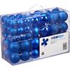 Relaxdays Palline di Natale, Set da 100, Addobbi Natalizi, Opache, Lucide, Glitterate, ∅ 3,4 e 6 cm, Decorazioni, Blu