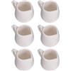 LATRAT 6 pezzi Mini brocca per latte in ceramica bianca con manico, piccolo latte per il caffè Creamer brocca per la cucina caffè tè latte crema salsa versato 100 ml