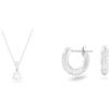 Swarovski: Pendente Solitaire, Collana e Orecchini a Cerchio Stone, Pavé, Bianchi, Placcato rodio, per Donna per Occasioni Formali