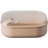 OMADA Design - Contenitore ermetico per Alimenti da 1 L Basso con Coperchio Trasparente - Made in Italy - Linea Pull Box