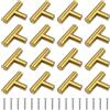 hocadon 16 x Pomelli Acciaio Inox Oro Maniglie per Mobili da Cucina 12x50mm Tiretti per Mobili Pomelli per Cassetti T Manopole per Mobili Maniglia per Mobili da Bagno(Oro)