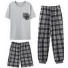 NOGRAX Pigiama Pigiama da Uomo in Cotone Set Pigiama da Tuta Casual Estivo da Uomo Big Yards Pijama Hombre-Er3910-L