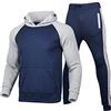 Riou Tuta Allenamento Felpe Sportive Uomo con Cappuccio Autunno e Inverno 2 Pezzi Set Giacca a Maniche Lunghe e Pantaloni con Coulisse in Cotone Tuta Da Ginnastica Jogger per Palestra