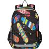 HMZXZ Zaino colorato con motivo skate zaino per la scuola zaino leggero per laptop zaino da viaggio per studenti zaino da viaggio Cartoon Skate con strisce riflettenti, Multi