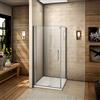 AICA ITALY Angolo doccia cabina per bagno temperato trasparente di cristallo Pulizia facile anticalcare Altezza: 185 centimetri 100x70cm (Porta X parete laterale)