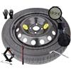 D'ANGELO 1988 Kit Ruotino di Scorta 16 compatibile con Renault Captur 4 fori (2013-2019) con Cric, Chiave, Guanti e Sacca 125/70r16