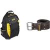 Stanley Fatmax 1-95-611 Zaino Porta Utensili, Nero, ‎36 x 46 x 21 cm 2 Kg & STANLEY STST1-80119 Cintura portautensili in pelle per fondine e borse portautensili, con fibbia a rullo regolabile